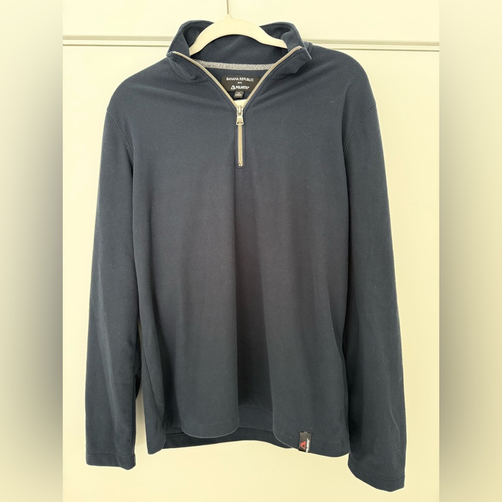 Banana Republic Men's Navy Polartec Quarter Zip Size Medium M